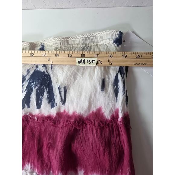 METROWEAR Red Blue White Tye Dye NEW Hippie Boho Festival Maxi Skirt SZ L - Picture 9 of 12